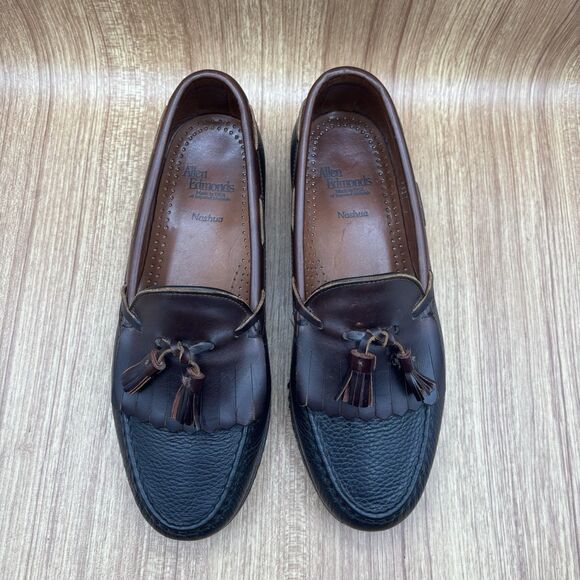 Allen Edmonds Nashua Leather Tassel Loafers Black Brown Slip On Dress Men's 9 3E - Picture 5 of 9